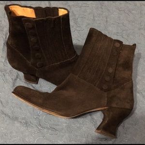 Laura Ashley black suede ankle boots
